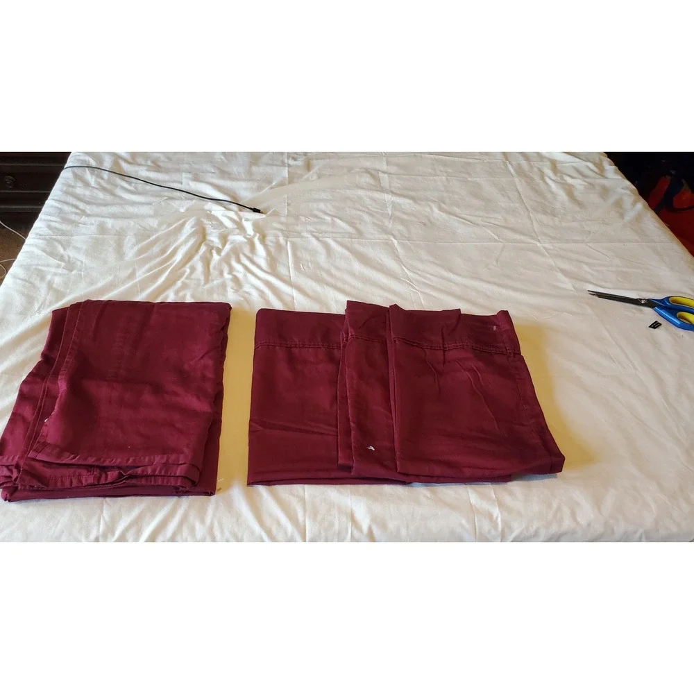Heartland Homegrown Cotton Twin Flat Sheet & 3 Pillowcases Burgundy Red Bedding